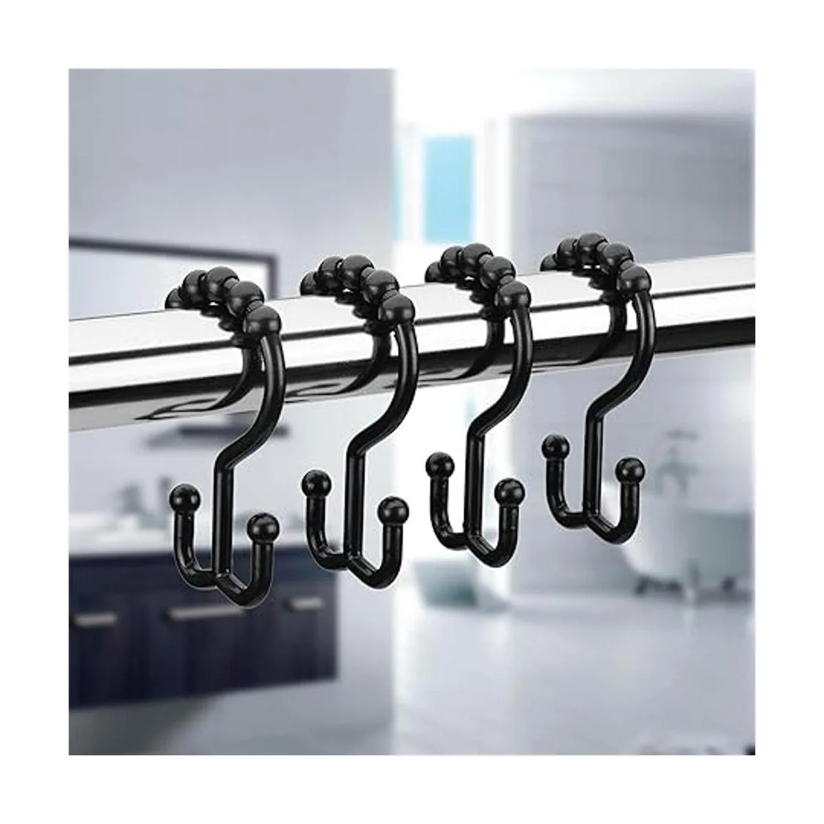 Ganchos Amazer para cortina de ducha dobles de plástico_5