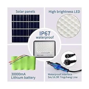 Paquete de 2 luces LED solares de 100 W para exteriores_3