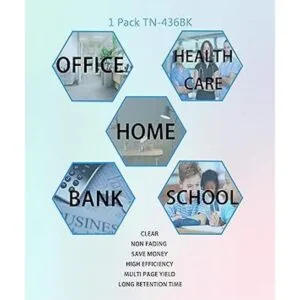 Paquete de 1 cartucho de tóner TN436BK TN436 TN436BK TN436