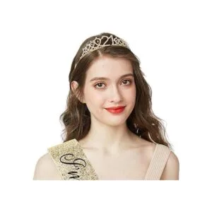 Juego de tiara con marco y diamantes de imitación para 21_3