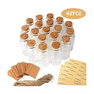 OurWarm 48 botellas de vidrio de 0.8 fl oz con tapones de_2