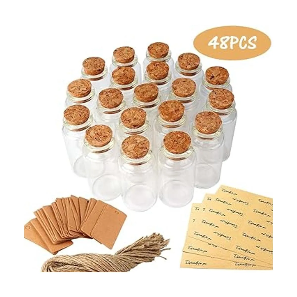 OurWarm 48 botellas de vidrio de 0.8 fl oz con tapones de_2