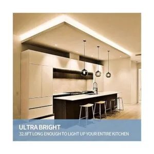 Tira de luces LED de 32.8 pies luz blanca cálida tira de_3