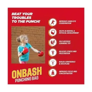 EMAAS Juego de saco de boxeo para niños con guantes de_2