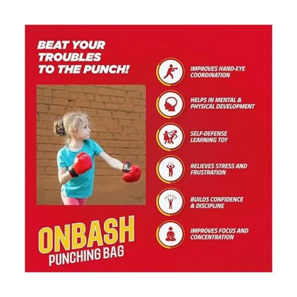 EMAAS Juego de saco de boxeo para niños con guantes de_2