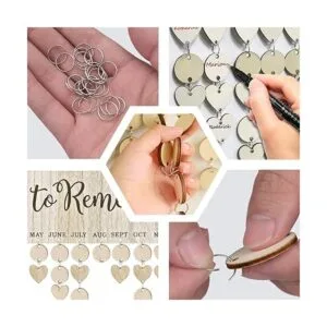 Tabla de cumpleaños familiar con calendario de madera para