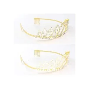 Juego de tiara con marco y diamantes de imitación para 21_4