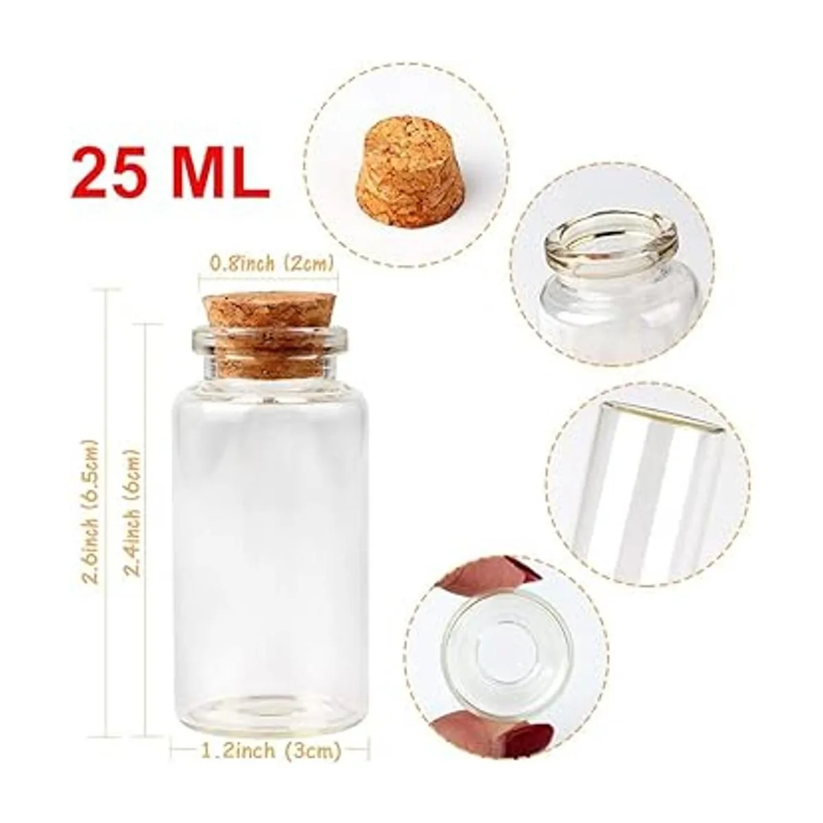 OurWarm 48 botellas de vidrio de 0.8 fl oz con tapones de_3