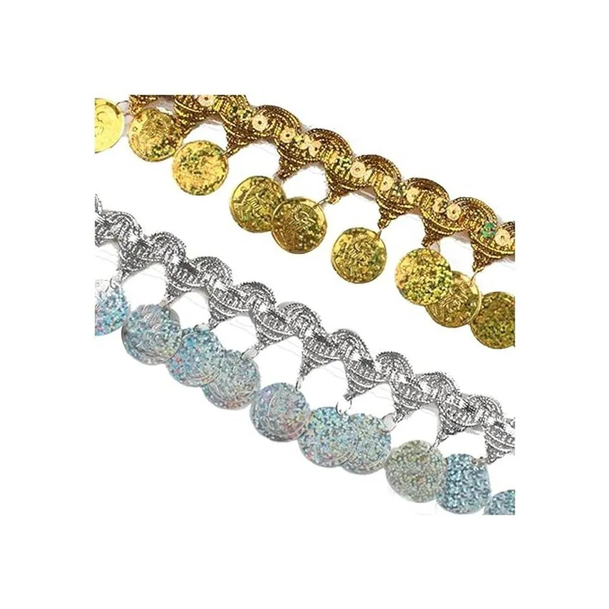 MIPPER 10 yardas con forma de moneda ribete de borla de_3