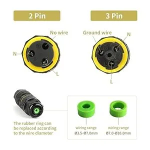 Conector de cable eléctrico IP68 impermeable de 2 vías_4