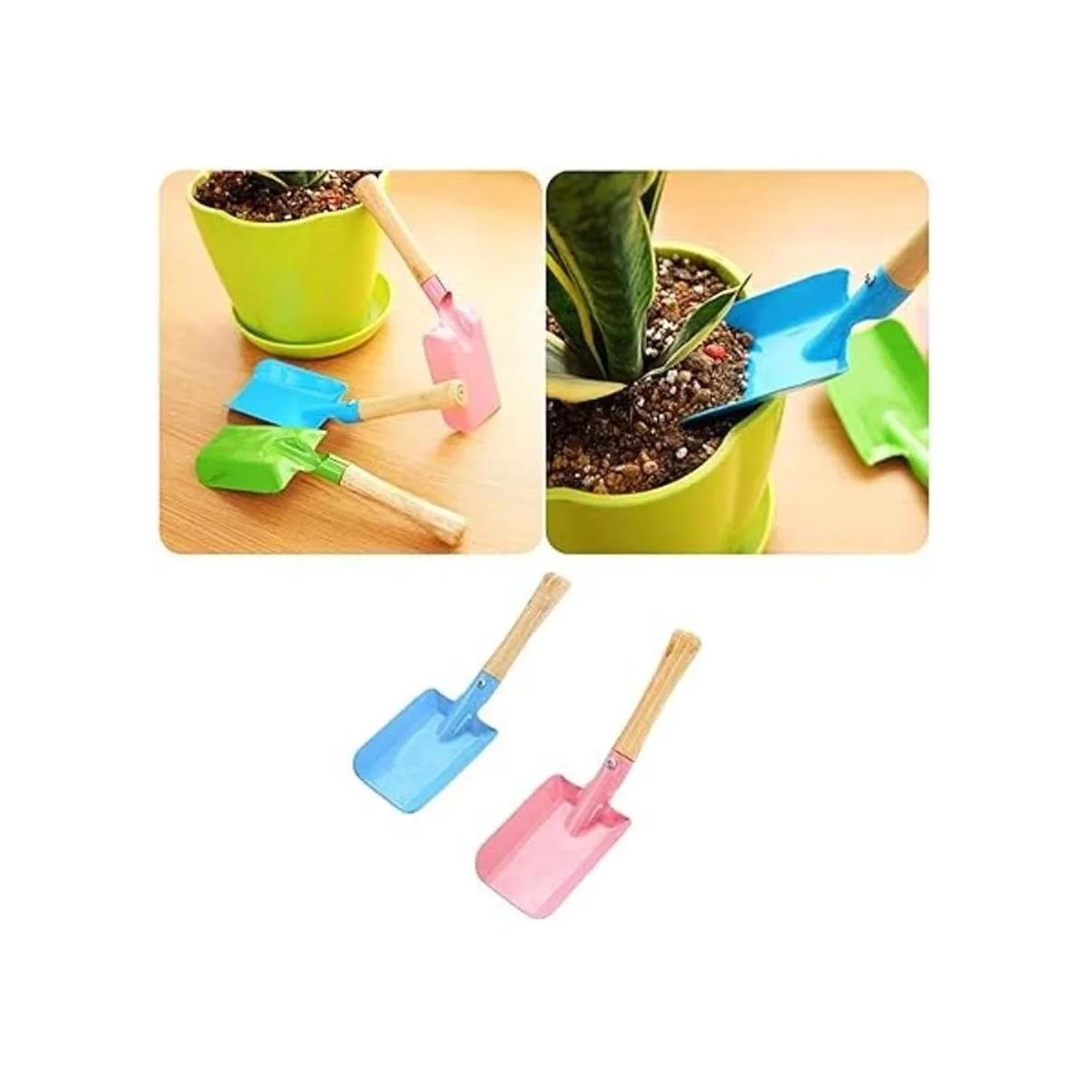 Tomaibaby 2 palas de jardinería pequeñas de metal color