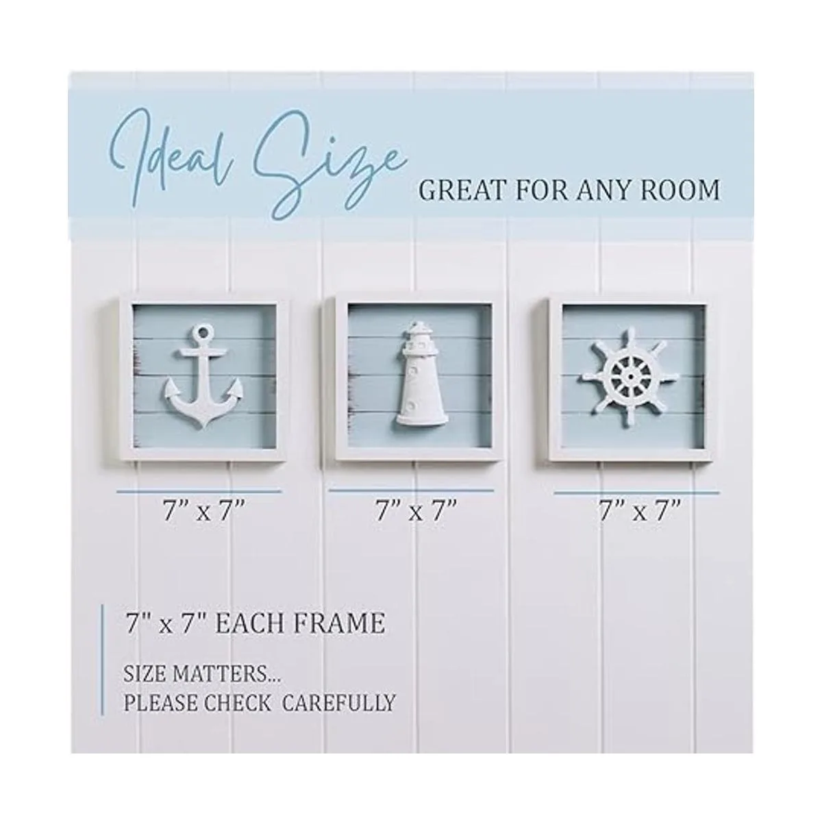 TideAndTales Juego de 3 decoraciones náuticas de pared 7_6