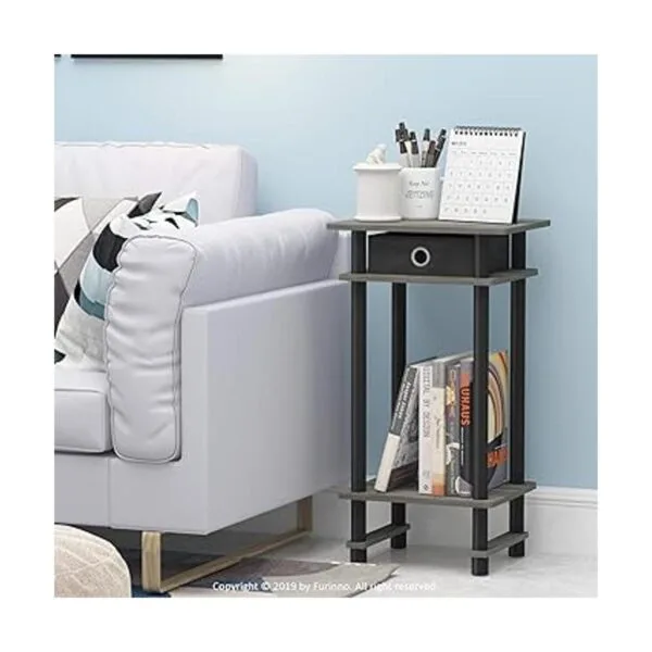 Furinno TurnNTube Mesa auxiliar alta roble francés_6