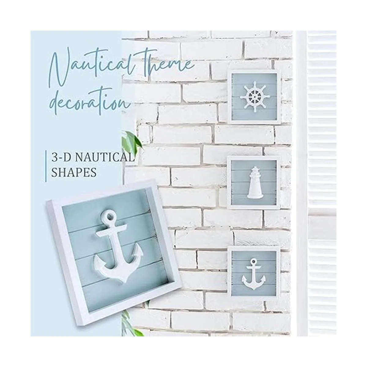 TideAndTales Juego de 3 decoraciones náuticas de pared 7_2