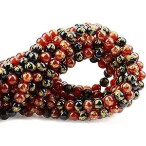 Cuentas de cristal natural con piedras preciosas redondas_2