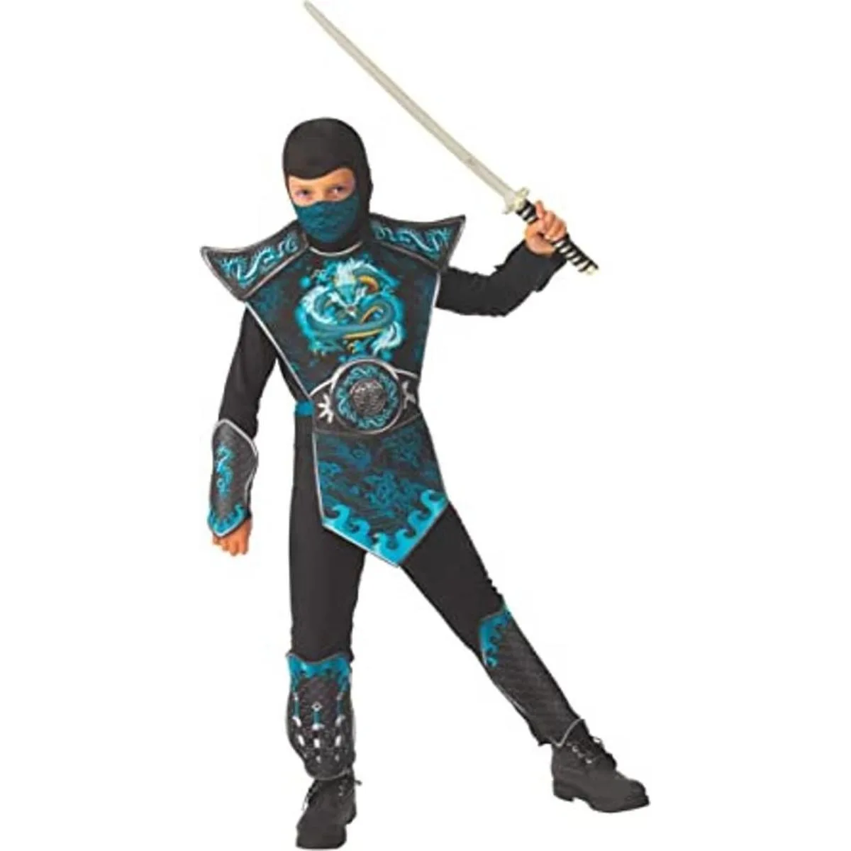 Rubies Disfraz de ninja de dragón azul para niño talla S_1