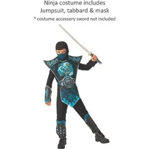 Rubies Disfraz de ninja de dragón azul para niño talla S_2