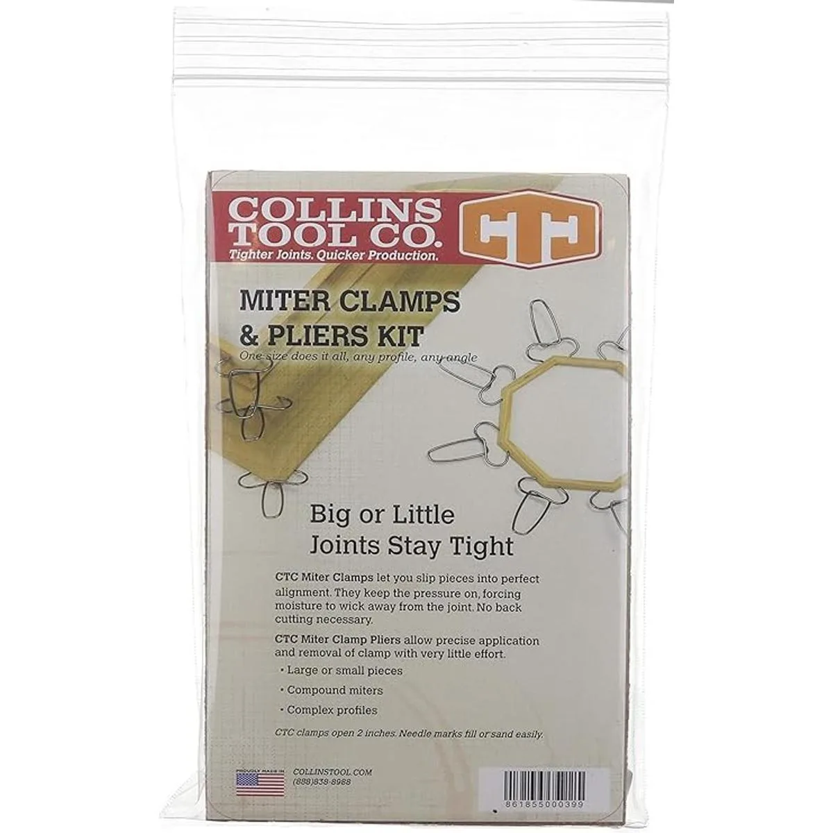 Collins Alicates con resorte y 13 abrazaderas de inglete_4