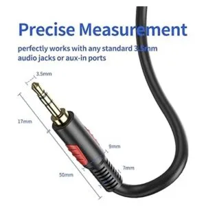 Cable auxiliar de audio macho a macho de 0.138 in de 25_2