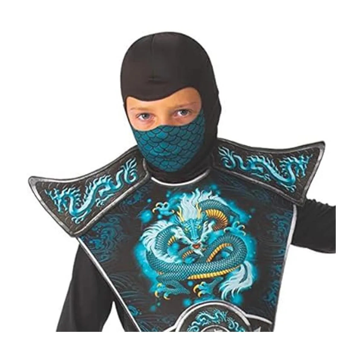 Rubies Disfraz de ninja de dragón azul para niño talla S_3