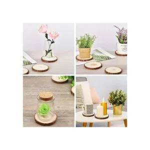 LESUMI Unfinished Natural Wood Slices with Bark 20 Pcs_4