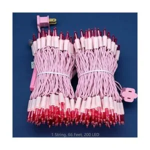 SWEET SHINE Luces LED rosas de Navidad con cable rosa 66_5