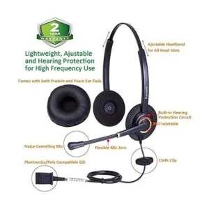 Auriculares profesionales de centro de llamadas binaurales_3
