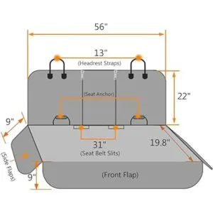 Honest Bench Fundas de asiento de coche para perro con