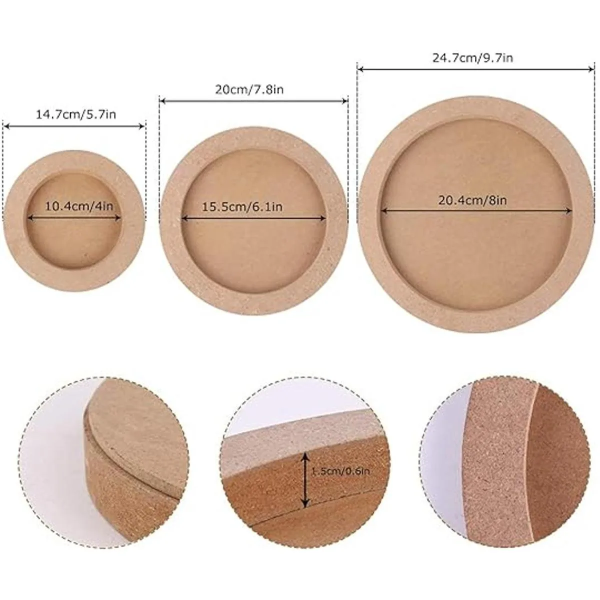 Dedoot Tableros de lienzo de madera para pintar 3 piezas