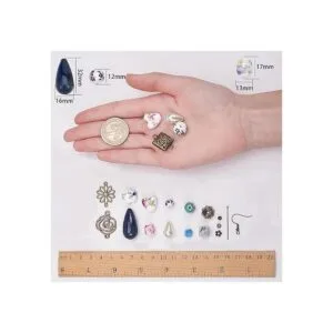 SUNNYCLUE 1 caja DIY 10 pares de pendientes de porcelana