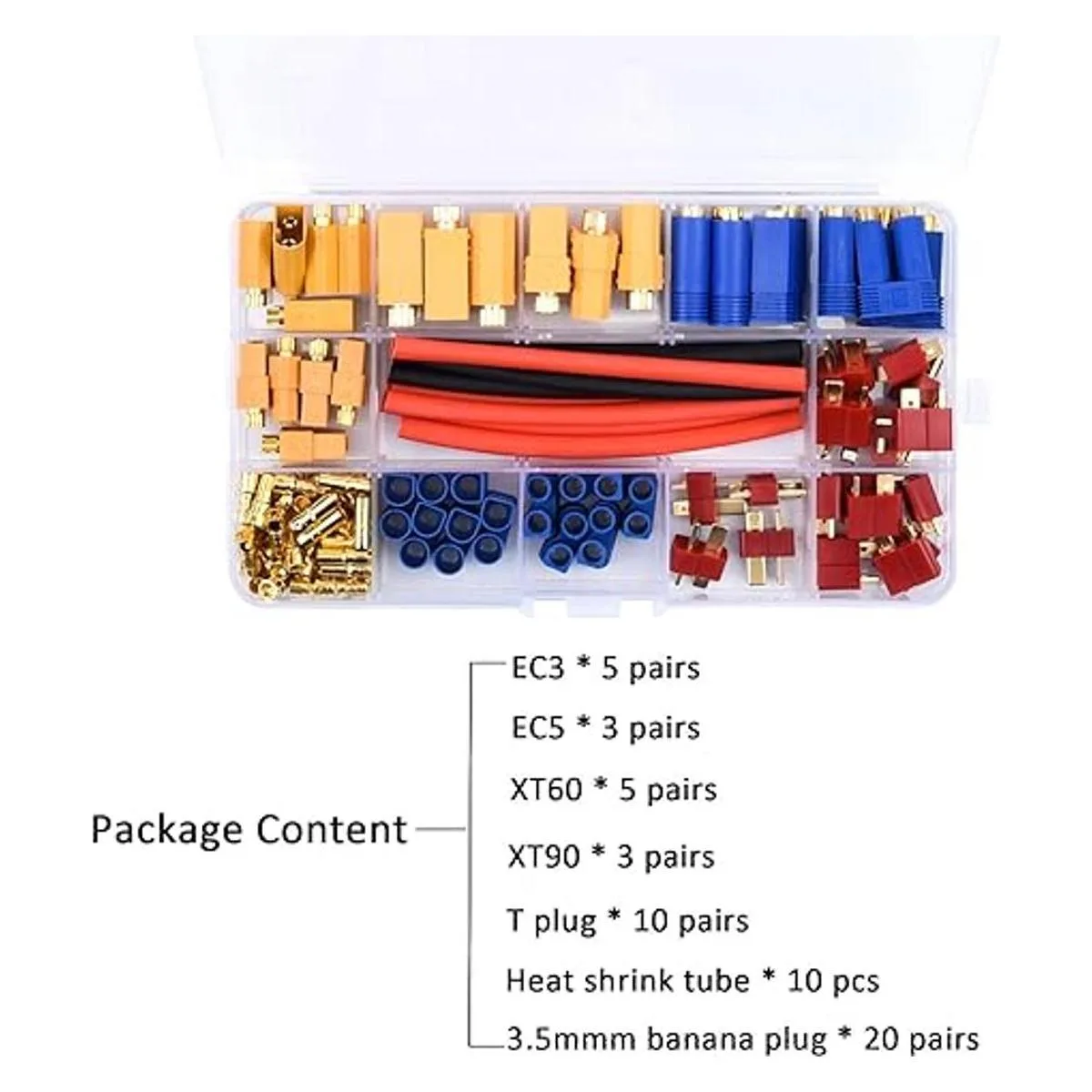 FPVKing 102pcs XT60 XT90 EC3 EC5 TPlug Deans