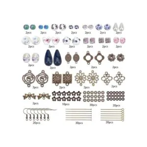 SUNNYCLUE 1 caja DIY 10 pares de pendientes de porcelana