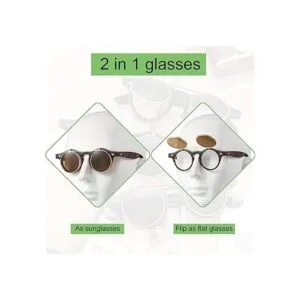 3 pares Flip Up gafas de sol retro redondas gafas