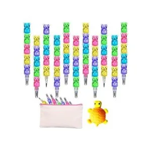 30 lápices apilables de plástico lápices de colores 5 en_1