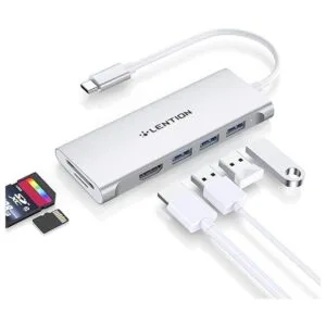LENTION Hub USB C con HDMI 4K 3 USB 3.0 lector de_1