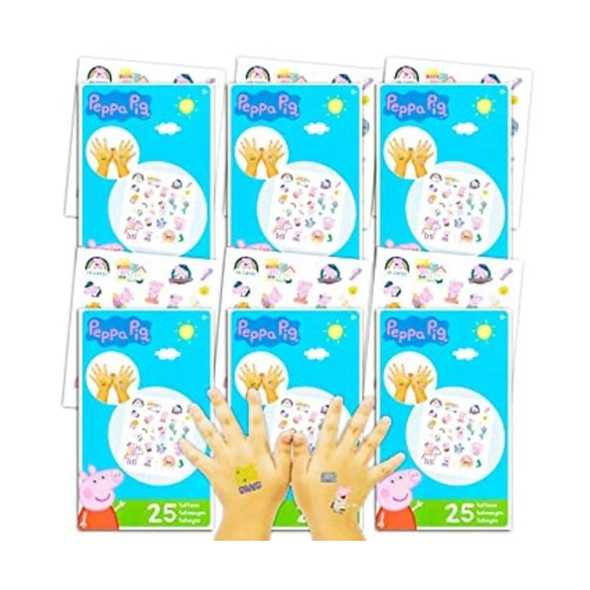 Paquete de recuerdos de fiesta de tatuajes de Peppa Pig_1