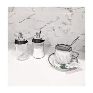 JM Design Dispensador de azúcar y coctelera para café