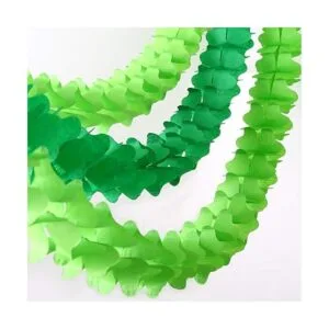 Guirnalda de hojas de papel de seda verde para San