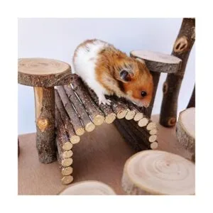 Tfwadmx Puente de hámster de madera animales pequeños_5