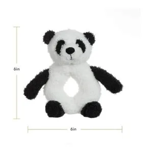 Apricot Lamb Baby Lovey Panda Sonajero de anillo suave_2