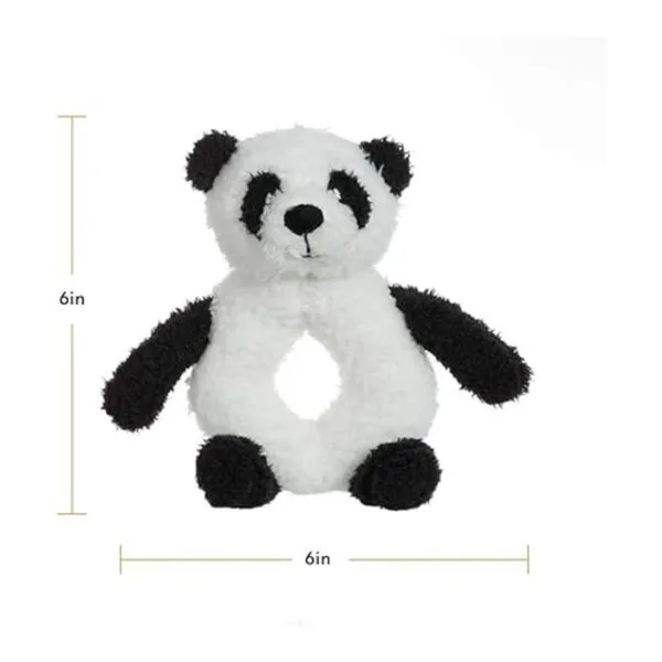 Apricot Lamb Baby Lovey Panda Sonajero de anillo suave_2
