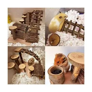 Tfwadmx Puente de hámster de madera animales pequeños_4