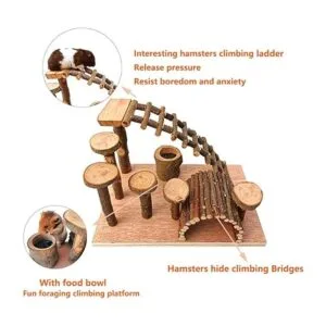 Tfwadmx Puente de hámster de madera animales pequeños_2