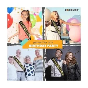 CORRURE Banda con purpurina para hombres y mujeres con_2