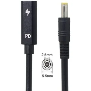 Cable de carga tipo C USBC hembra a DCRectángulo para_4