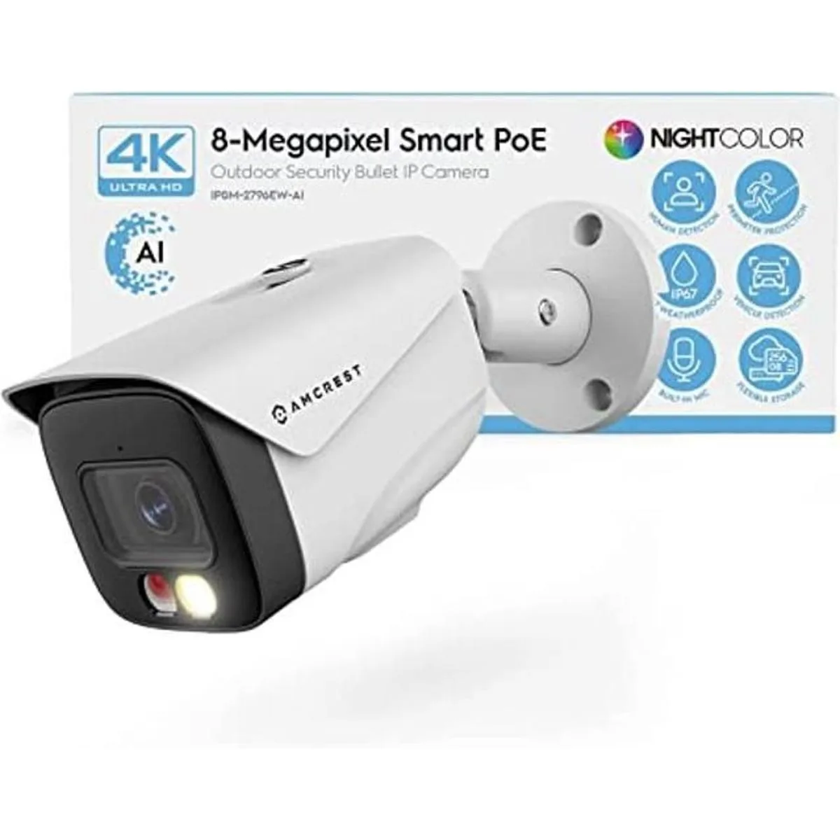 Amcrest Cámara IP 4K PoE AI UltraHD 8MP de seguridad para_1