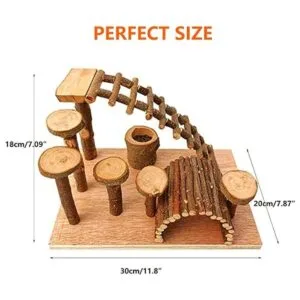 Tfwadmx Puente de hámster de madera animales pequeños_6