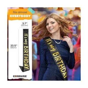 CORRURE Banda con purpurina para hombres y mujeres con_5