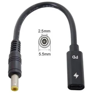 Cable de carga tipo C USBC hembra a DCRectángulo para_2