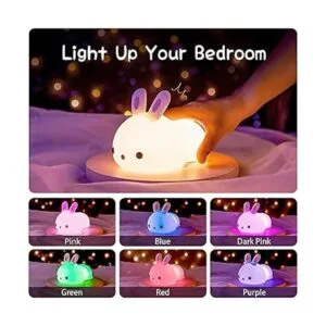 Luz de noche LED para niños portátil de conejito de_2